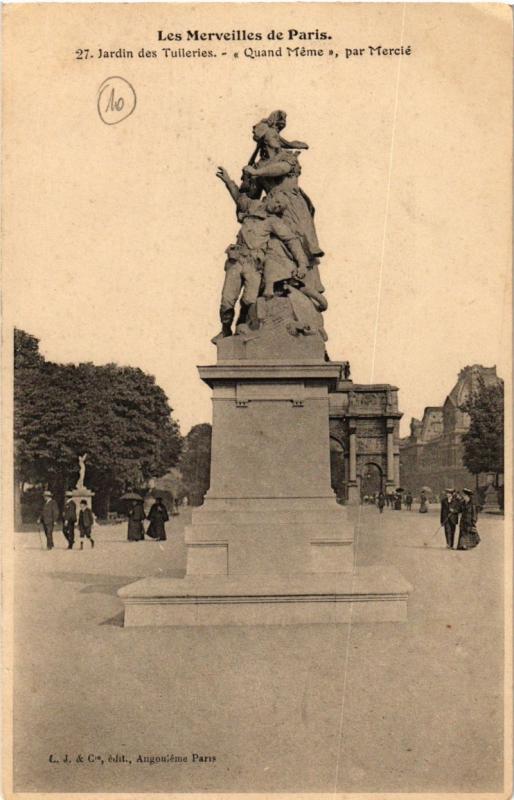 Carte postale ancienne Paris (1e) - Jardin des Tuleries Quand meme, par Mercié à Paris 1er