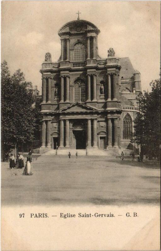Carte postale ancienne Paris 4e - Eglise Saint-Gervais G.B. à Paris 4e