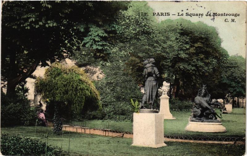 Carte postale ancienne Le Square de Montrouge à Paris 14e
