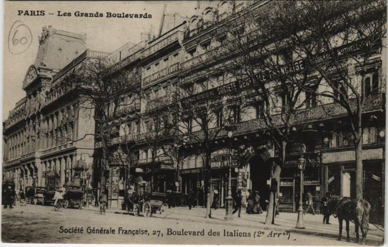 Carte postale ancienne Paris 2e - Boulevard des Italiens à Paris 2e
