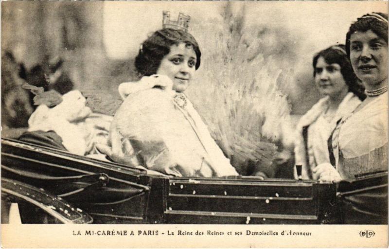 Carte postale ancienne Paris - Mi-caréme - La Reine des Reines à Paris