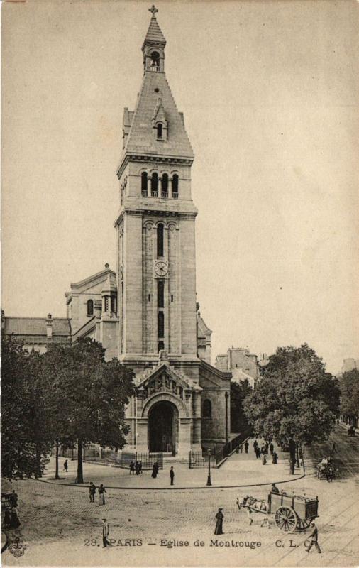 Carte postale ancienne Eglise de Montrouge à Paris 14e