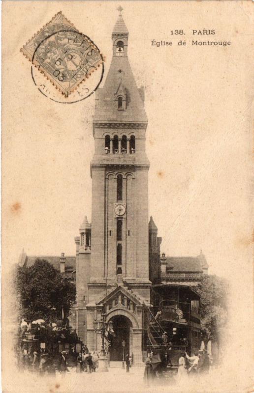 Carte postale ancienne Eglise de Montrouge à Paris 14e
