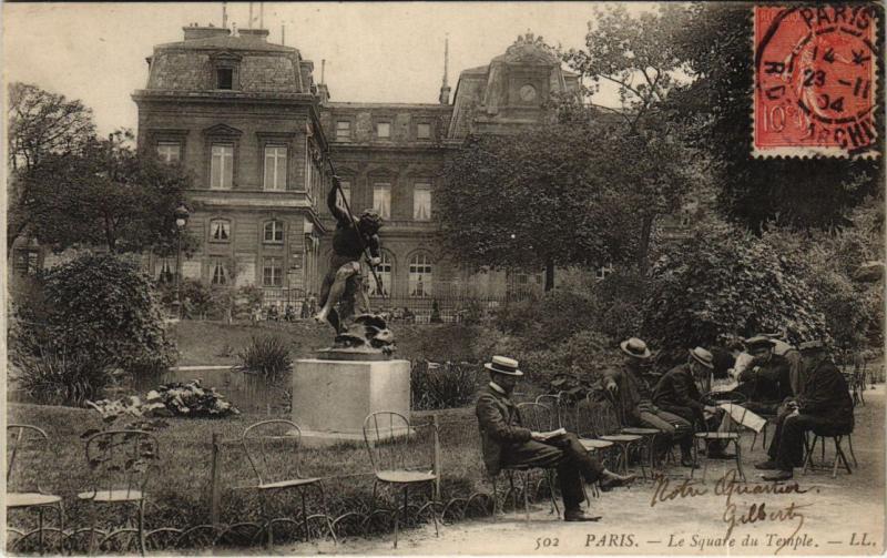 Carte postale ancienne Paris 3e - Le Square du Temple à Paris 3e