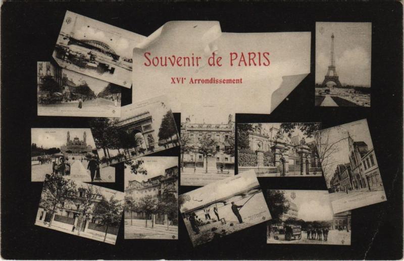 Carte postale ancienne Souvenir de Paris XVIe Arrondissement à Paris 16e