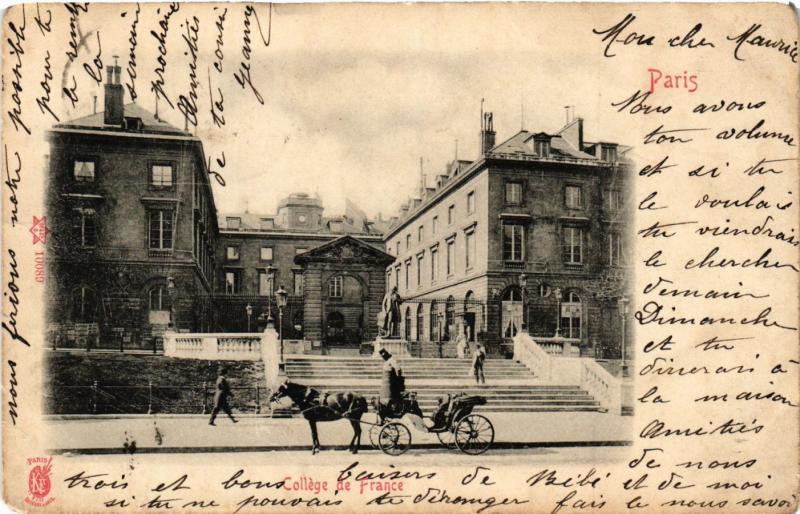 Carte postale ancienne Paris 5e-Collége de France à Paris 5e