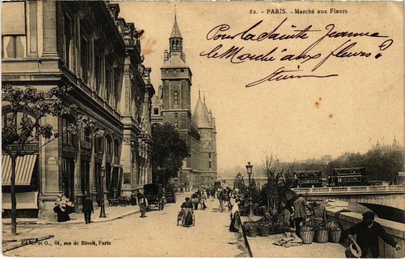 Carte postale ancienne Paris 4e - Marché aux Fleurs à Paris 4e