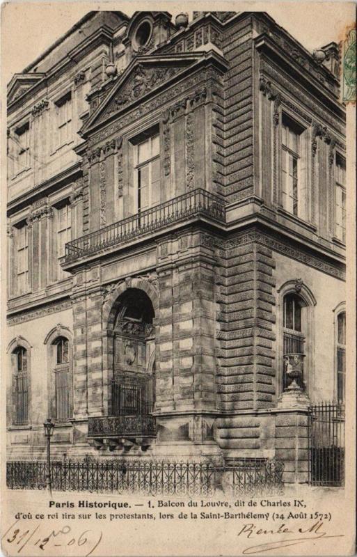 Carte postale ancienne Balcon du Louvre, dit de Charles IX à Paris 1er