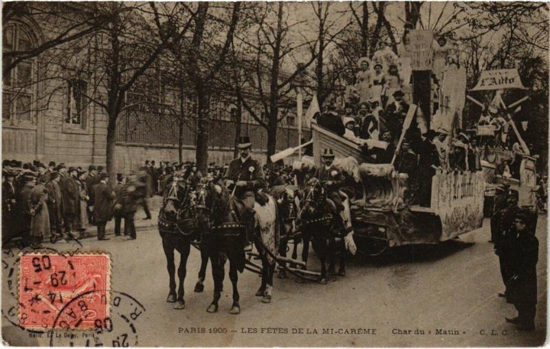 Carte postale ancienne Paris 1905 - Les Fétes de la Mi-Caréme - Char du Matin