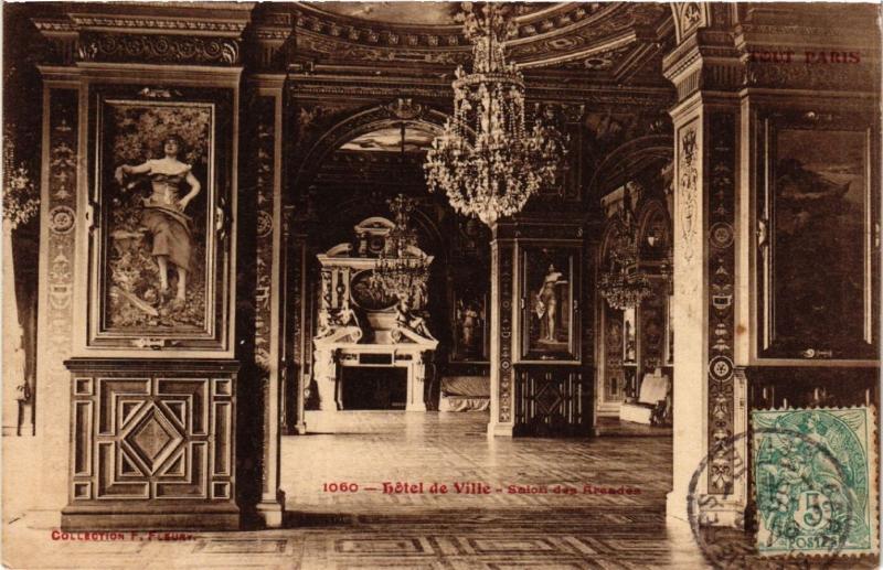 Carte postale ancienne Paris 4e Hotel de Ville-Salon des Areades à Paris 4e