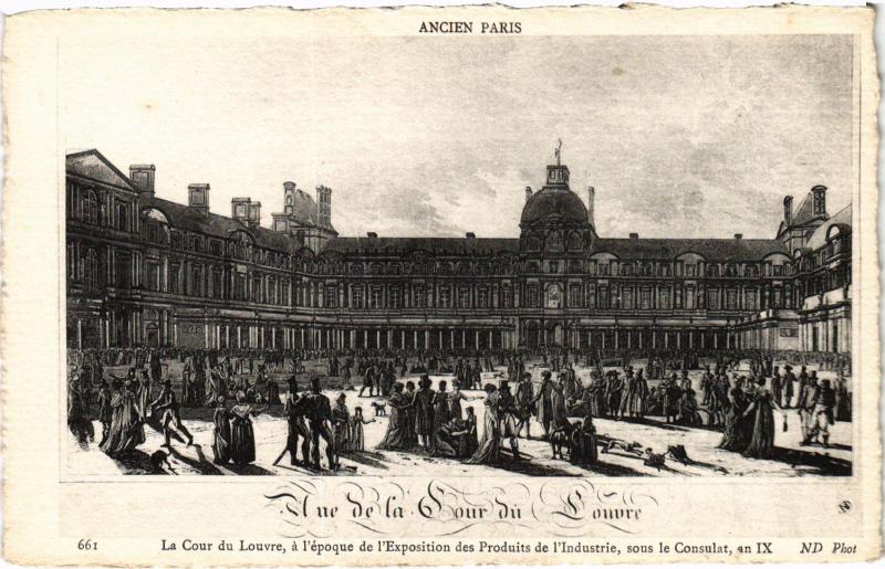 Carte postale ancienne Ancien Paris - La Cour du Louvre