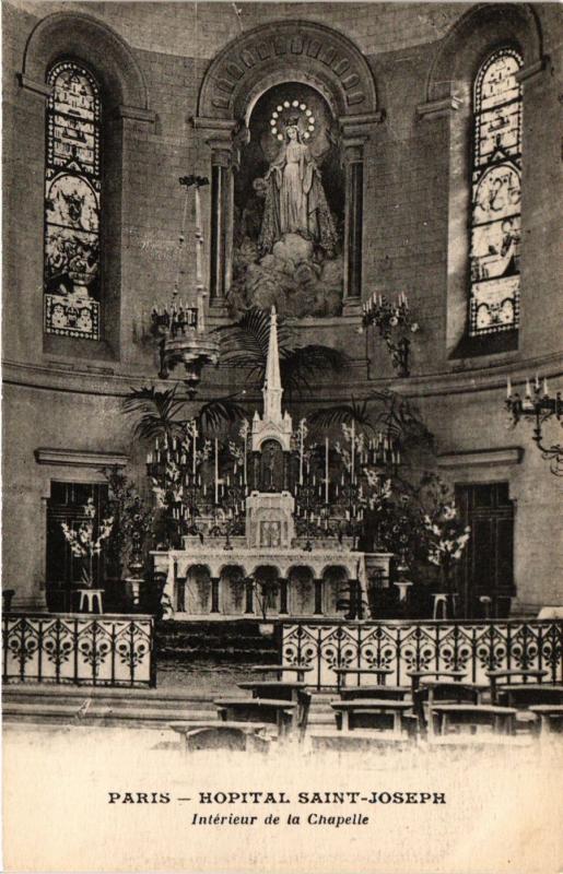 Carte postale ancienne Hôpital Saint-Joseph - Intérieur de la Chapelle à Paris 14e