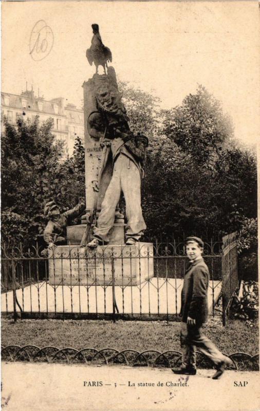 Carte postale ancienne La Statue de Charlet à Paris 14e