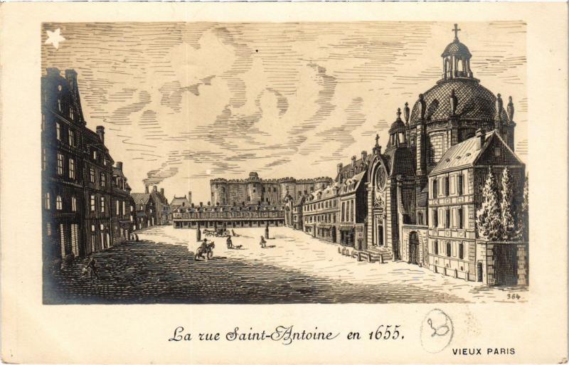 Carte postale ancienne Ancien Paris - La rue Saint-Antoine