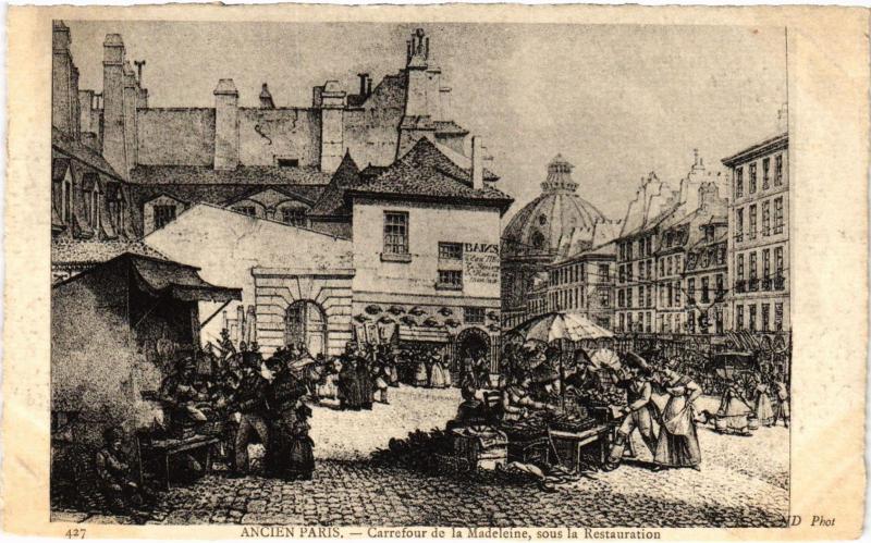 Carte postale ancienne Ancien Paris - Carrefour de la Madeleine