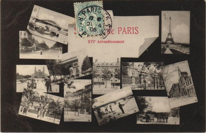 Carte postale ancienne Souvenir de Paris XVIe Arrondissement à Paris 16e