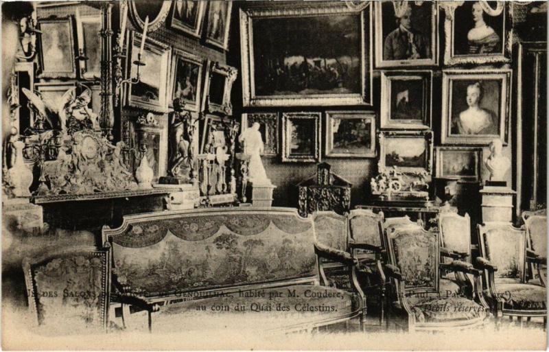 Carte postale ancienne Paris 4e - Un des Salons de Hotel de Genouilhac à Paris 4e