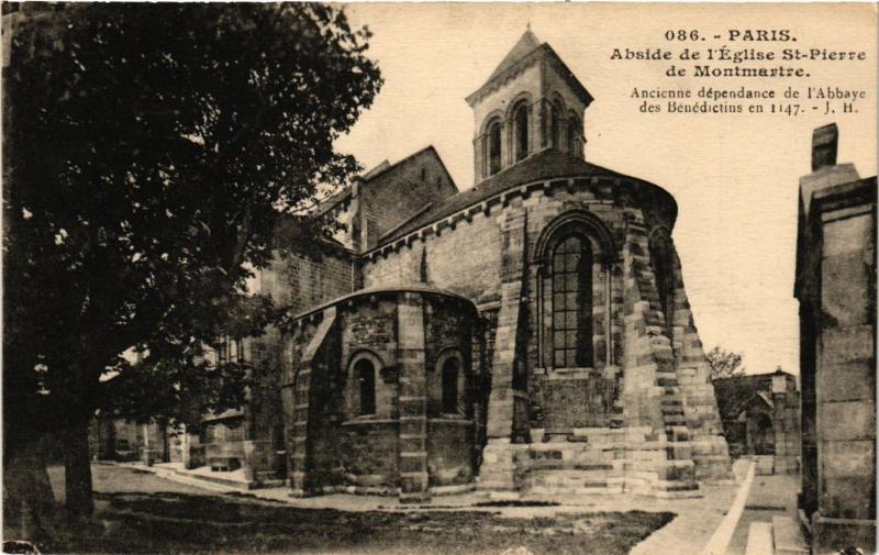 Carte postale ancienne Abside de l'Eglise Saint-Pierre de Montmartre - Ancienne dépendance de l'Abbaye des Bénédictins en 1147 à Paris 18e