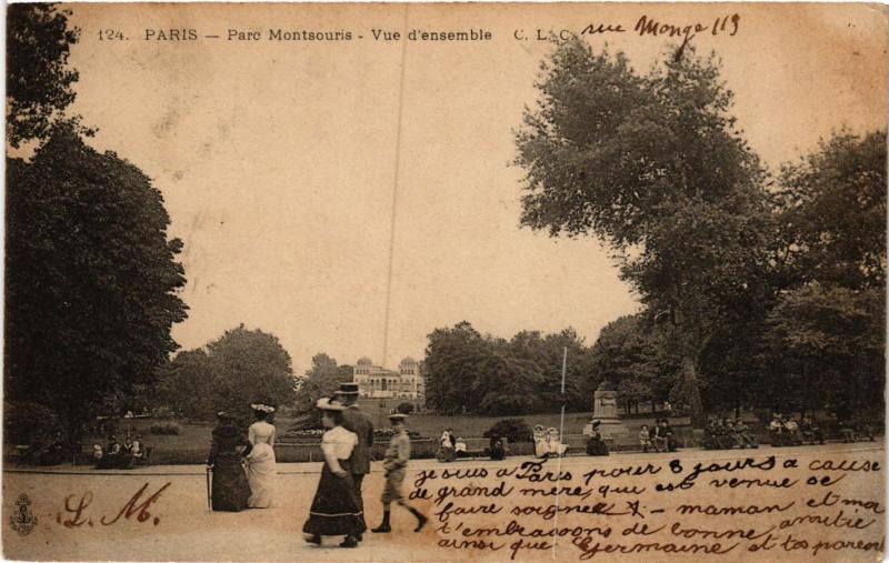 Carte postale ancienne Parc Montsouris - Vue d'ensemble à Paris 14e