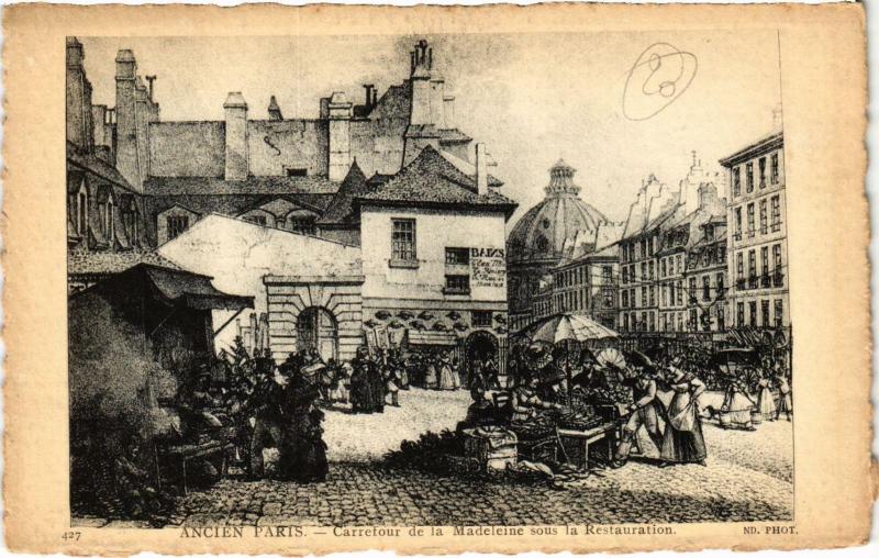 Carte postale ancienne Ancien Paris - Carrefour de la Madeleine