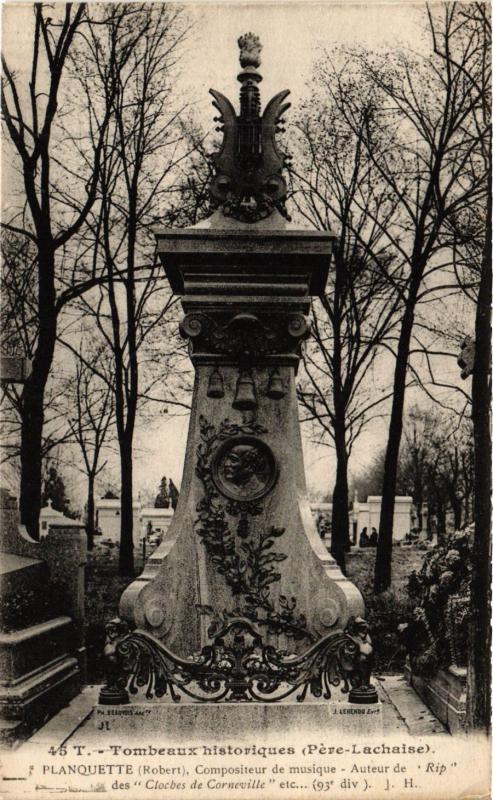 Carte postale ancienne Le Père-Lachaise - Planquette à Paris 20e
