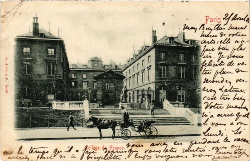 Carte postale ancienne Paris 5e-Le Collége de France à Paris 5e