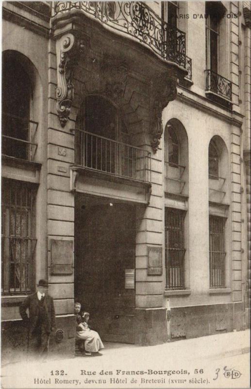 Carte postale ancienne Paris 3e - Rue des Francs-Bourgeois, 56 à Paris 3e
