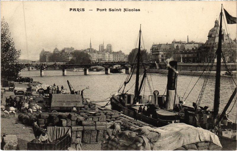 Carte postale ancienne Paris Port Saint-Nicolas