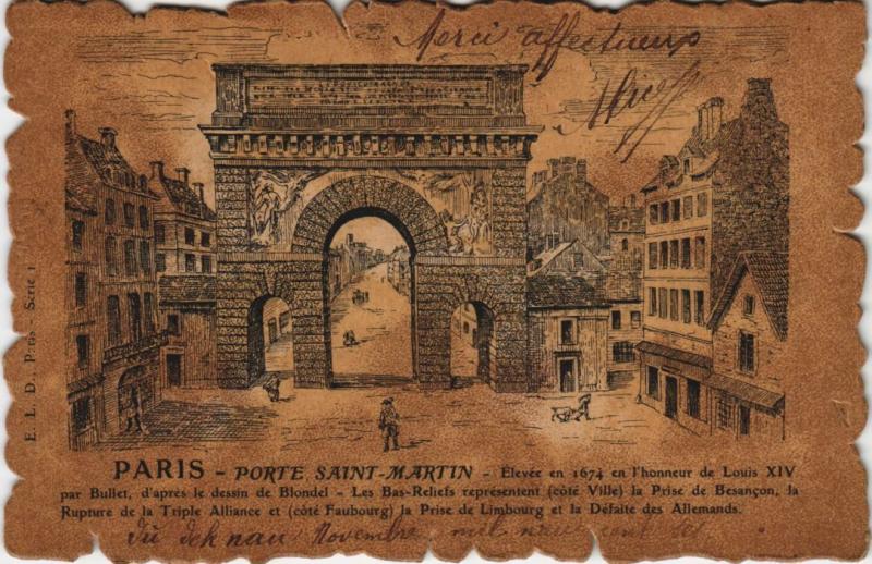 Carte postale ancienne Vieux Paris Porte Saint-Martin