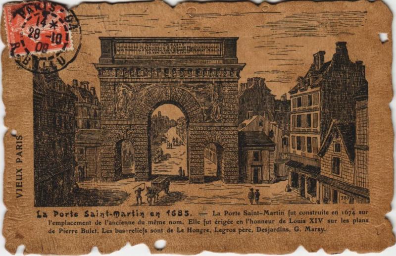 Carte postale ancienne Vieux Paris Porte Saint-Martin
