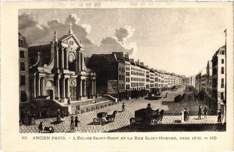 Carte postale ancienne Ancien Paris - L'Eglise Saint-Roch