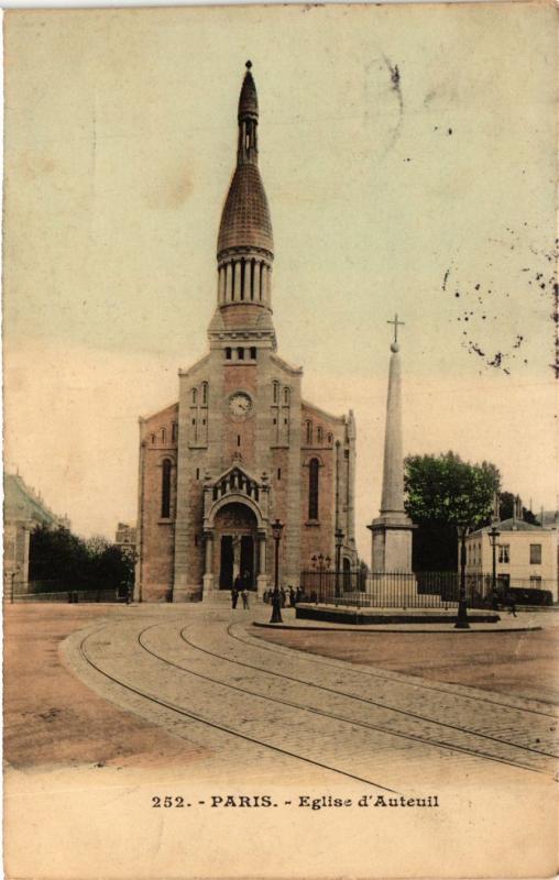 Carte postale ancienne Eglise d'Auteuill à Paris 16e