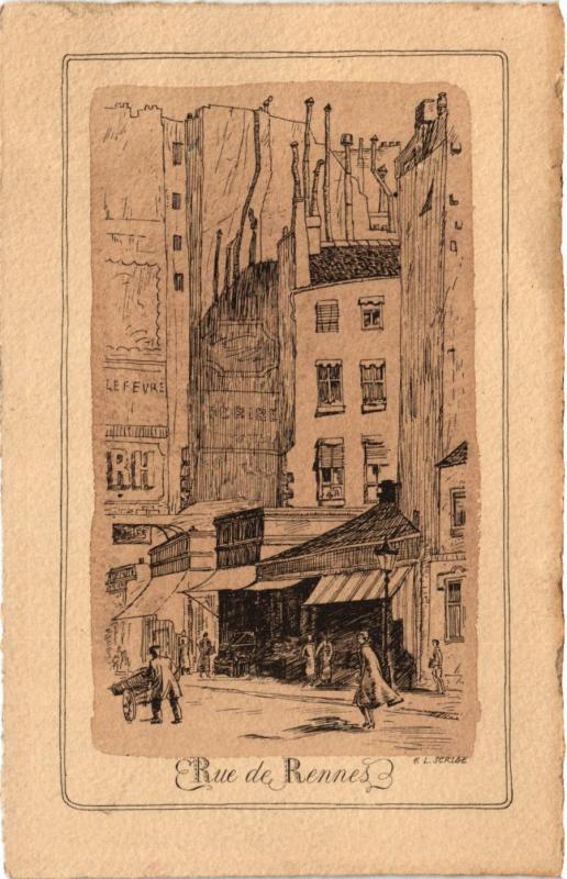 Carte postale ancienne Paris 6e Paris-Rue de Rennes à Paris 6e