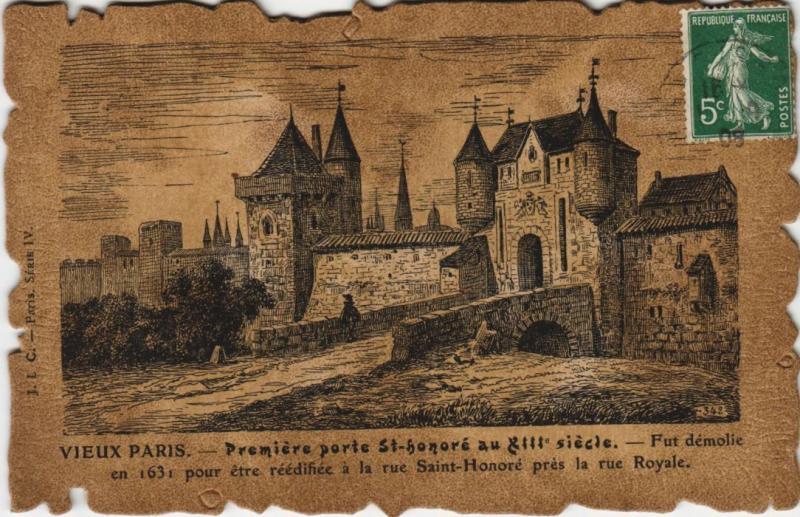 Carte postale ancienne Vieux Paris Premiere porte Saint-Honore