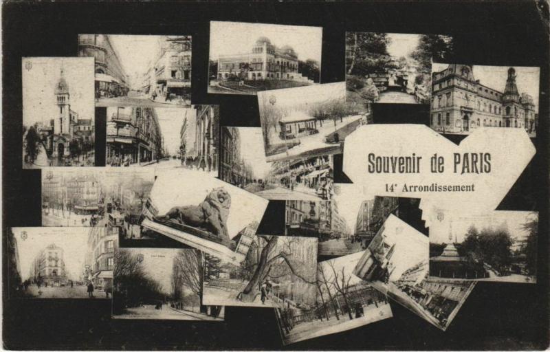 Carte postale ancienne Souvenir de Paris - 14e Arrondissement à Paris 14e