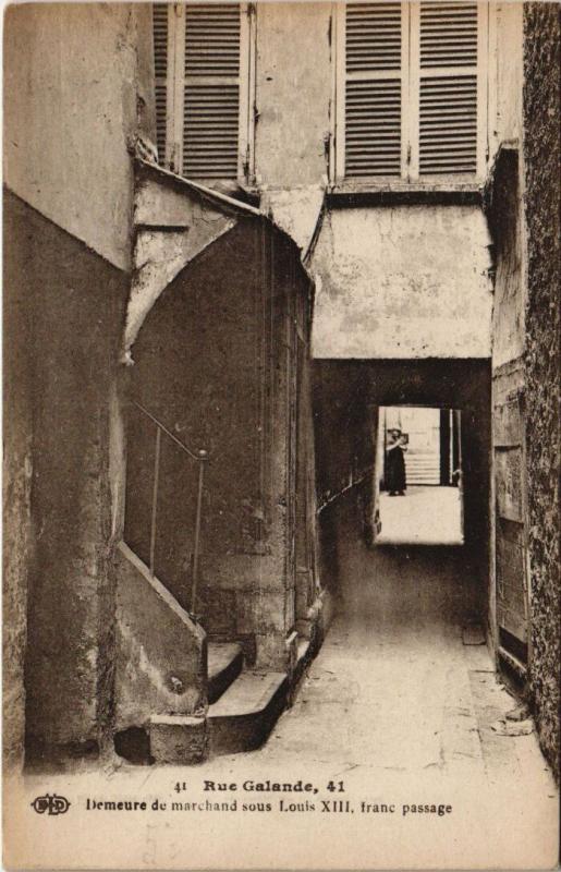 Carte postale ancienne Paris 5e - Rue Galande, 41, Demeure de marchands à Paris 5e