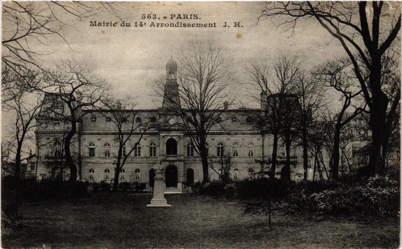 Carte postale ancienne Mairie du 14me arrondissement à Paris 14e