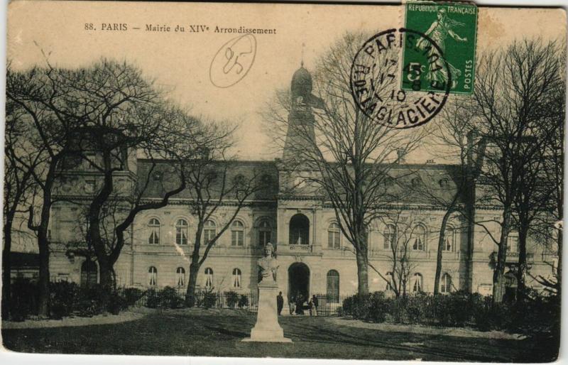 Carte postale ancienne Mairie du XIVe Arrondissement à Paris 14e