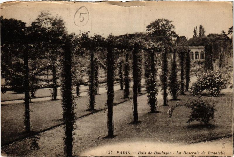 Carte postale ancienne Bois de Boulogne - La Roseraie de Bagatelle à Paris