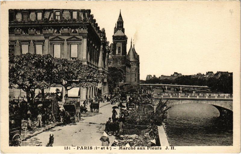 Carte postale ancienne Paris 4e - Marché aux Fleurs à Paris 4e