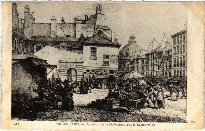 Carte postale ancienne Ancien Paris - Carrefour de la Madeleine