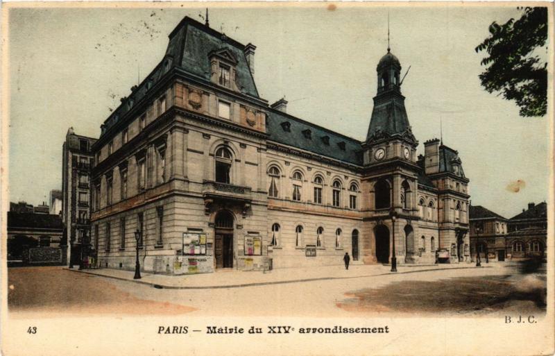 Carte postale ancienne Mairie du XIVe arrondissement à Paris 14e