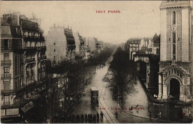 Carte postale ancienne L'Avenue du Maine à Paris 14e