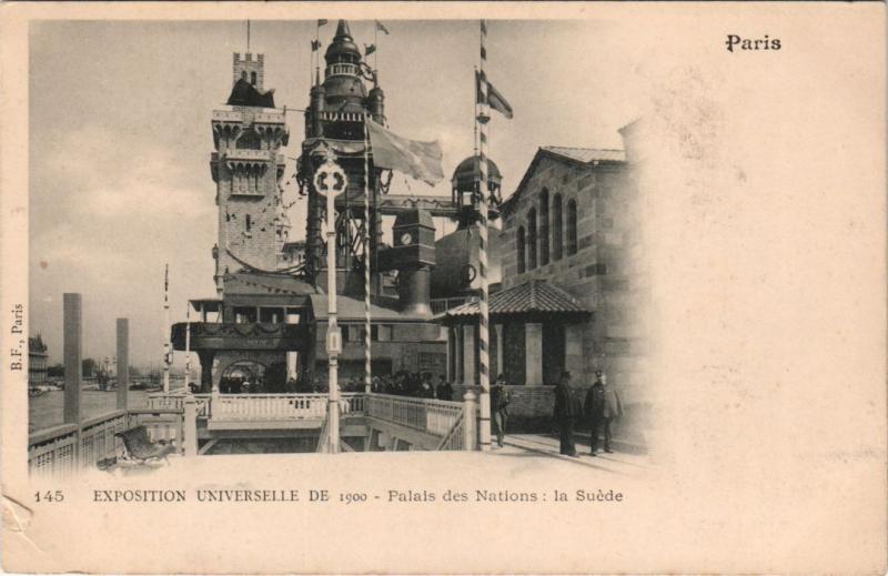Carte postale ancienne Expo 1900 Paris Palais des Nations La Suede