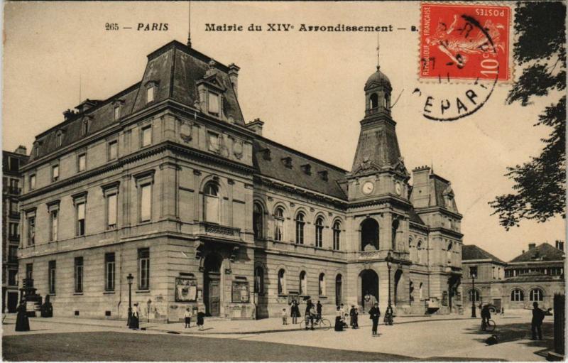 Carte postale ancienne Mairie du XIVe Arrondissement à Paris 14e