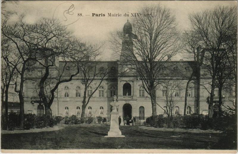 Carte postale ancienne Mairie du XIVe Arrondissement à Paris 14e