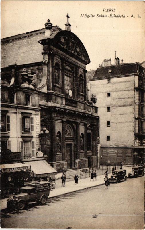 Carte postale ancienne Paris 3e Paris-L'Eglise Sainte-Elisabeth à Paris 3e