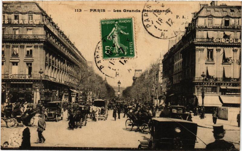 Carte postale ancienne Paris 2e-Les Grands Boulevards à Paris 2e