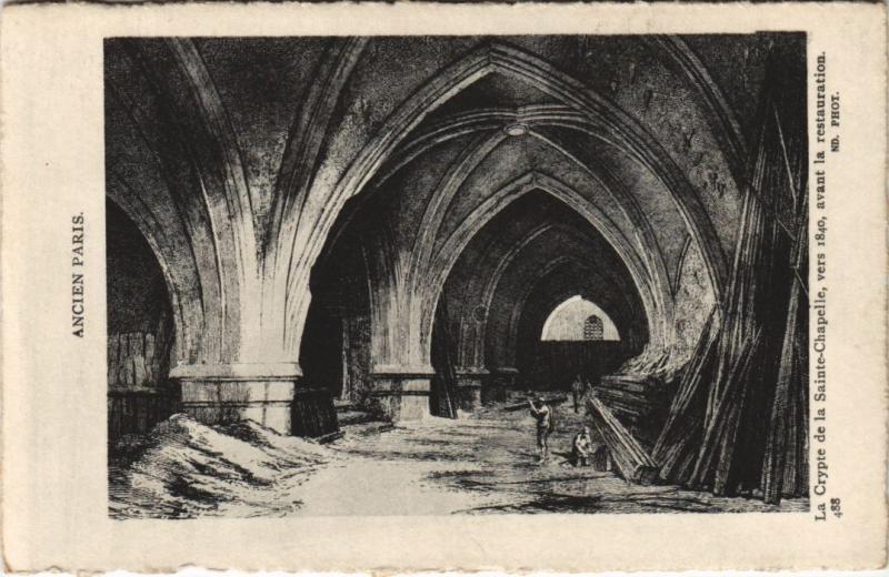 Carte postale ancienne Ancien Paris Crypte de la Sainte-Chapelle