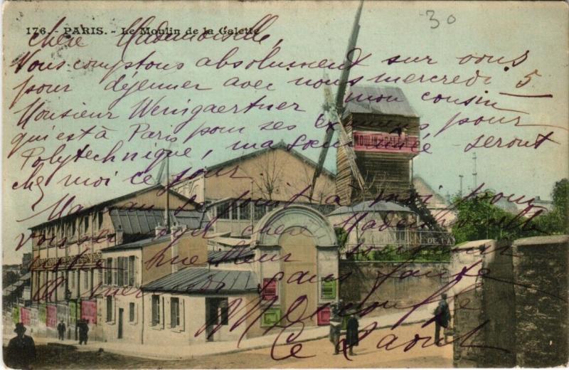 Carte postale ancienne Le Moulin de la Galette à Paris 18e